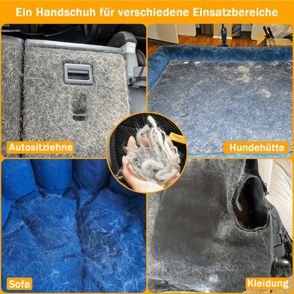 2-in-1 Profi-Haustierpflegehandschuhe – Doppelseitige Fellpflege & Massage – Entfernt 95% lose Haare – Für Hunde & Katzen